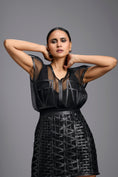Load image into Gallery viewer, Black Geometric Lattice Mini Skirt