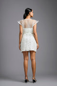 Load image into Gallery viewer, White Organza Sculpted Corset-Style Top