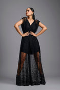 Load image into Gallery viewer, Black Embellished Sheer Overlay Jumpsuit