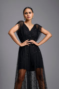 Load image into Gallery viewer, Black Embellished Sheer Overlay Jumpsuit