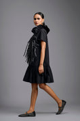 Load image into Gallery viewer, Black Leather Panel Sculptural Dress