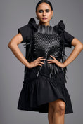 Load image into Gallery viewer, Black Leather Panel Sculptural Dress