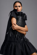 Load image into Gallery viewer, Black Leather Panel Sculptural Dress