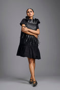 Load image into Gallery viewer, Black Leather Panel Sculptural Dress