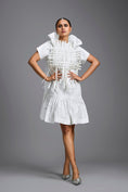 Load image into Gallery viewer, White Leather Panel Sculptural Dress
