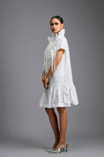 Load image into Gallery viewer, White Leather Panel Sculptural Dress