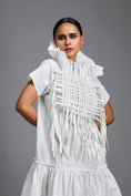Load image into Gallery viewer, White Leather Panel Sculptural Dress