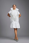 Load image into Gallery viewer, White Leather Panel Sculptural Dress