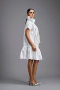 Load image into Gallery viewer, White Leather Panel Sculptural Dress