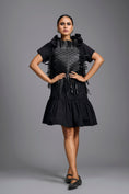 Load image into Gallery viewer, Black Leather Panel Sculptural Dress