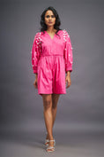 Load image into Gallery viewer, Pink Playsuit With Puffed Sleeves