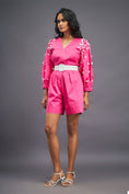 Load image into Gallery viewer, Pink Playsuit With Puffed Sleeves
