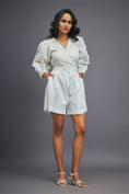 Load image into Gallery viewer, White Playsuit With Puffed Sleeves