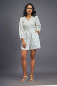 Load image into Gallery viewer, White Playsuit With Puffed Sleeves