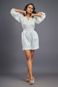 Load image into Gallery viewer, White Playsuit With Puffed Sleeves