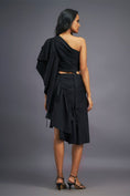Load image into Gallery viewer, Black One Shoulder Detachable Co-ord Set