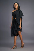 Load image into Gallery viewer, Black One Shoulder Detachable Co-ord Set