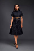 Load image into Gallery viewer, A-line Button Down Dress With Waist Cutouts Comes With Belt