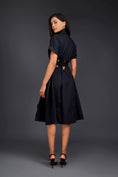 Load image into Gallery viewer, A-line Button Down Dress With Waist Cutouts Comes With Belt