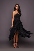 Load image into Gallery viewer, Black Corset Top With Sequin Ruffled Skirt