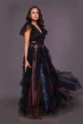Load image into Gallery viewer, Black Multi V Neck Ruffled Dress With Cutwork
