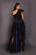Load image into Gallery viewer, Black Multi One Shoulder Ruffled Dress With Cutwork