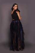 Load image into Gallery viewer, Black Multi One Shoulder Ruffled Dress With Cutwork