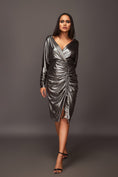Load image into Gallery viewer, Grey Drop Shoulder Bodycon Dress