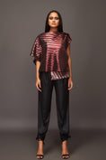Load image into Gallery viewer, Rust Pleated Metallic Hi Low Overlap Tunic