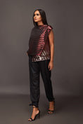 Load image into Gallery viewer, Rust Pleated Metallic Hi Low Overlap Tunic
