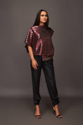 Load image into Gallery viewer, Rust Pleated Metallic Hi Low Overlap Tunic
