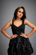 Load image into Gallery viewer, Mini Dress with Shimmer Embroidered Bubble Skirt