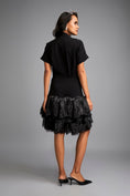 Load image into Gallery viewer, Lapel Jacket Dress with Layered Shimmer Embroidered