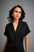 Load image into Gallery viewer, Lapel Jacket Dress with Layered Shimmer Embroidered