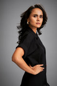 Load image into Gallery viewer, Lapel Jacket Dress with Layered Shimmer Embroidered
