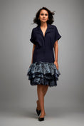 Load image into Gallery viewer, Lapel Jacket Dress with Layered Shimmer Embroidered