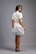 Load image into Gallery viewer, Silver Lapel Jacket Dress with Layered Shimmer Embroidered