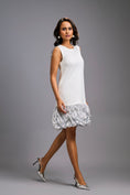 Load image into Gallery viewer, Sleeveless Silver Mini Dress with Ruffled Shimmer Hemline