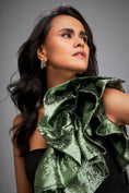 Load image into Gallery viewer, Asymmetrical Black Mini Dress with Dramatic Ruffles and Tiered Skirt