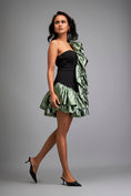 Load image into Gallery viewer, Asymmetrical Black Mini Dress with Dramatic Ruffles and Tiered Skirt