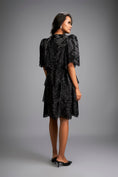 Load image into Gallery viewer, Black Shimmer Knee-Length Dress with Round Neckline