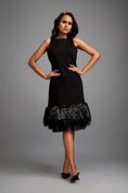 Load image into Gallery viewer, Sleeveless Black Midi Dress with Cut-Out Back