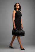 Load image into Gallery viewer, Sleeveless Black Midi Dress with Cut-Out Back