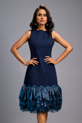 Load image into Gallery viewer, Sleeveless Navy Blue Midi Dress with Cut-Out Back