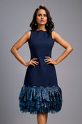 Load image into Gallery viewer, Sleeveless Navy Blue Midi Dress with Cut-Out Back