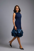 Load image into Gallery viewer, Sleeveless Navy Blue Midi Dress with Cut-Out Back