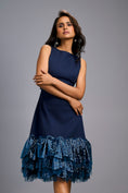 Load image into Gallery viewer, Sleeveless Navy Blue Midi Dress with Cut-Out Back