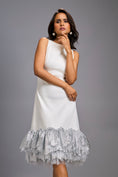 Load image into Gallery viewer, Sleeveless Silver Midi Dress with Cut-Out Back