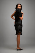Load image into Gallery viewer, One-Shoulder Co-ord Set with Textured Sleeve and 3D Applique Hemline