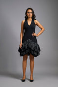Load image into Gallery viewer, Black Halter Neck Cocktail Dress